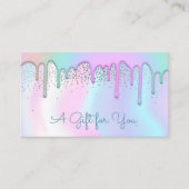 Carte De Réduction Elégant Confetti Rainbow Drivers Holographique (Devant)