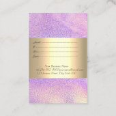 Carte De Réduction Elegant Gold Frame, Confetti Holographic Lotus (Dos)