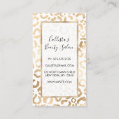 Carte De Réduction Elegant Gold White Leopard Cheetah Animal Print (Dos)