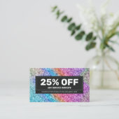 Carte De Réduction Elégant Holographe Parties scintillant Étincelant (Debout devant)