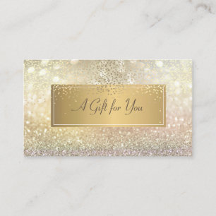 Carte De Réduction Élégant Luxe Moderne Paillettes Dorées Bokeh Confe