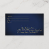 Carte De Réduction Elegant Modern Geometric Gold Lines, Confetti Blue (Dos)
