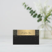 Carte De Réduction Élégant moderne, Gold Confetti Noir (Debout devant)