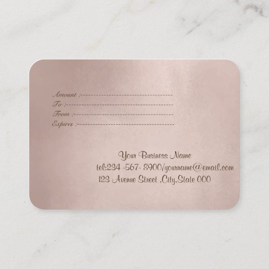 Carte De Réduction Élégant moderne Parties scintillant Brown Rose Or (Dos)