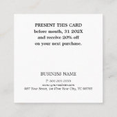 Carte De Réduction Elégant noir blanc rayures Golden Circle Salon (Dos)