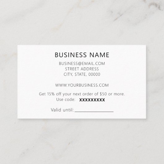 Carte De Réduction Élégant Pastel tendance rose moderne (Dos)