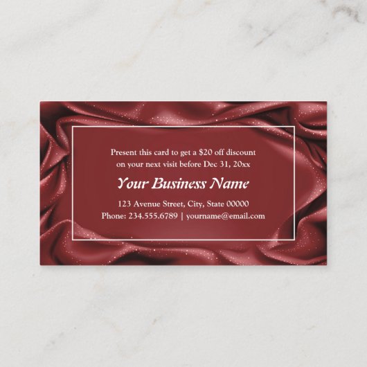 Carte De Réduction Elégant peintre maquillage de velours blanc Bourgo (Dos)