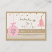 Carte De Réduction Élégant Pink Gold Joyeux Noël (Devant)