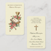 Carte De Réduction Elégant Première Sainte Communion Fille Religieuse (Devant / Derrière)