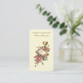 Carte De Réduction Elégant Première Sainte Communion Fille Religieuse (Debout devant)