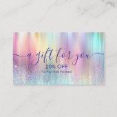 Carte De Réduction Elegant Rainbow Gradient (Devant)