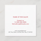 Carte De Réduction Elégant Simple Rouge Blanc Vert BeautéSalon Vacanc (Dos)