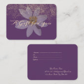 Carte De Réduction Élégant violet moderne, Marguerite blanche, Confet (Devant / Derrière)