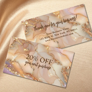 Carte De Réduction Elégante Parties scintillant Agate Business Discou