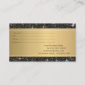 Carte De Réduction Elégante Parties scintillant Noire Moderne De Luxe (Dos)