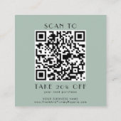 Carte De Réduction EVERLY Art Déco Code QR Entreprise Sage Merci (Dos)