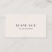 Carte De Réduction EVERLY Art Deco Ivory Black Business Thank You (Devant)