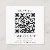 Carte De Réduction EVERLY Art Deco Minimal Business QR Code Thank You (Dos)