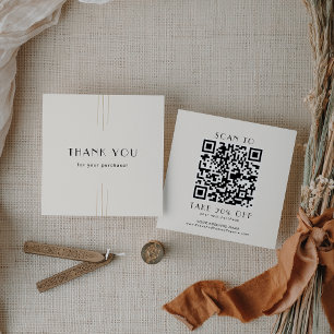 Carte De Réduction EVERLY Ivory Gold Black Affaires Code QR Merci