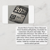 Carte de réduction exclusive pour magasin de mode  (Devant / Derrière)
