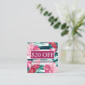 Carte De Réduction Exotic Summer Floral rayé (Debout devant)