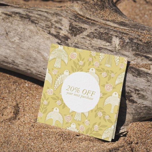 Carte De Réduction Falcons & Rose Chic Élégant Illustré Girly