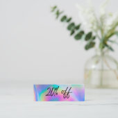 Carte de réduction Faux Holographic Stripes (Debout devant)