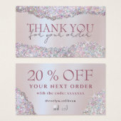 Carte de réduction Faux iridescence parties scinti (Devant & derrière)