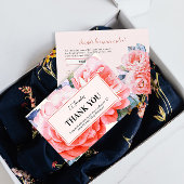 Carte de réduction féminine Merci Watercolor Flowe