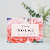 Carte de réduction féminine Merci Watercolor Flowe (Debout devant)