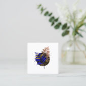 Carte De Réduction Ferme bleue sur cercle noir (Debout devant)