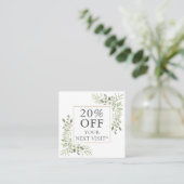 Carte De Réduction Fleurs de verdure à l'aquarelle (Debout devant)
