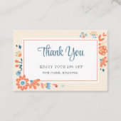 Carte De Réduction Fleurs folkloriques nordiques florales (Devant)