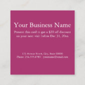 Carte De Réduction Floral Exotique Été (Dos)