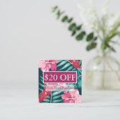 Carte De Réduction Floral Exotique Été (Debout devant)