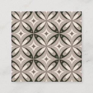 Carte De Réduction Formes circulaires rétro beige et marron