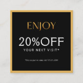 Carte De Réduction Glamorous Black & Gold Lash Tech  (Devant)