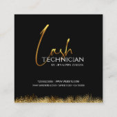 Carte De Réduction Glamorous Black & Gold Lash Tech  (Dos)