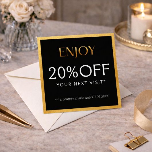 Carte De Réduction Glamorous Black & Gold Lash Tech 