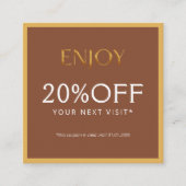 Carte De Réduction Glamorous Gold & Brown Lash Tech (Devant)