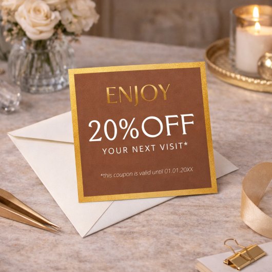 Carte De Réduction Glamorous Gold & Brown Lash Tech