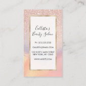 Carte De Réduction Gradient holographique de Rose Gold Glitter Irides (Dos)