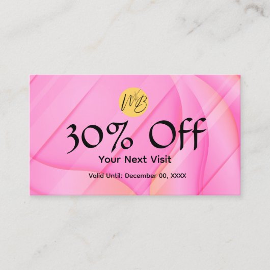 Carte De Réduction Gradient Pink Wave Restaurant Qr Code Menu et (Devant)