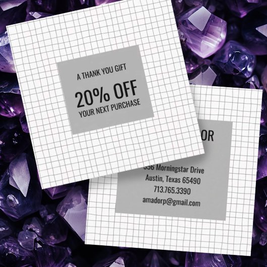 Carte De Réduction Grille de lignes de crayon artisanal minimes