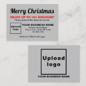 Carte de réduction Gris de Noël d'affaires (Devant / Derrière)