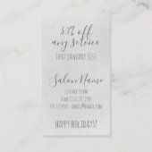 Carte De Réduction hairstylist styclim giving certificate xmas (Dos)