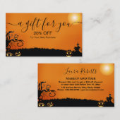 Carte De Réduction Halloween noir et orange moderne (Devant / Derrière)