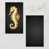 Carte De Réduction Hippocampe Polygonal Or (Devant / Derrière)