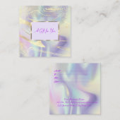 Carte De Réduction Holographique moderne, Opal, Cadre, Confetti (Devant / Derrière)