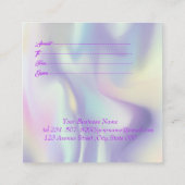 Carte De Réduction Holographique moderne, Opal, Cadre, Confetti (Dos)